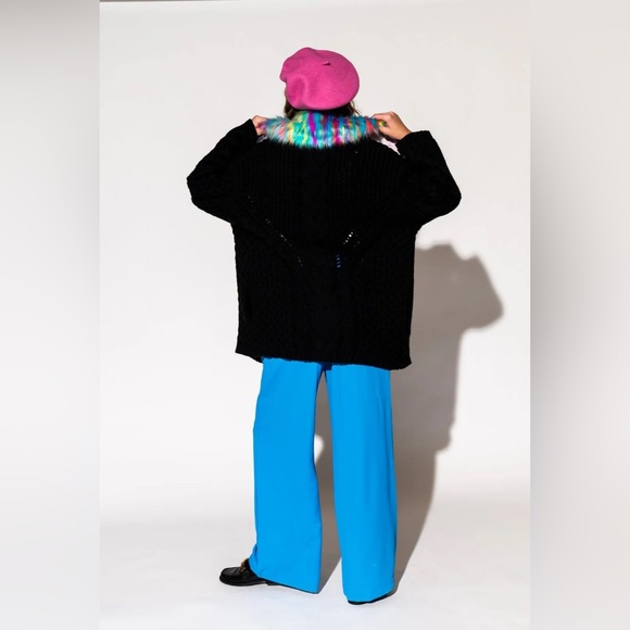 Unbothered Grandpa Cardigan in Black - Picture 2 of 2